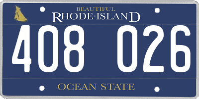 RI license plate 408026