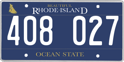 RI license plate 408027