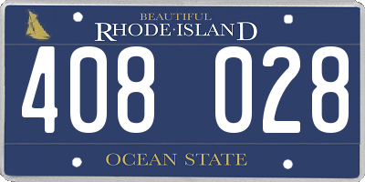 RI license plate 408028