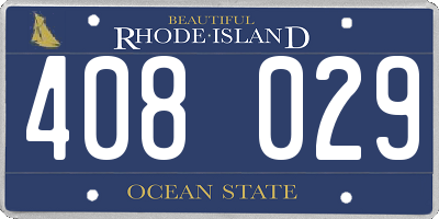 RI license plate 408029