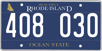 RI license plate 408030