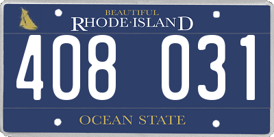 RI license plate 408031