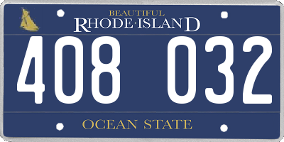 RI license plate 408032