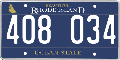 RI license plate 408034