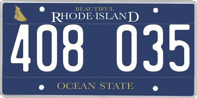 RI license plate 408035