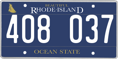 RI license plate 408037