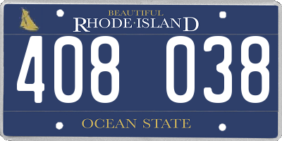 RI license plate 408038