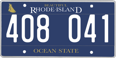 RI license plate 408041