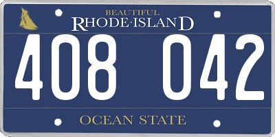 RI license plate 408042