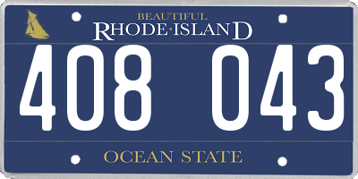 RI license plate 408043