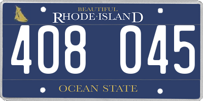 RI license plate 408045