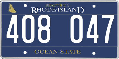 RI license plate 408047