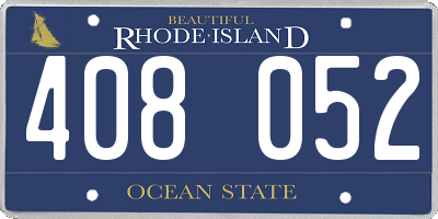 RI license plate 408052