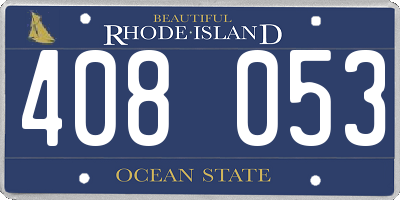 RI license plate 408053