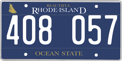 RI license plate 408057