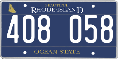 RI license plate 408058