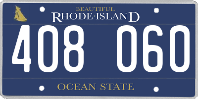 RI license plate 408060