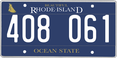 RI license plate 408061