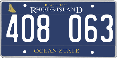 RI license plate 408063