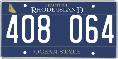 RI license plate 408064