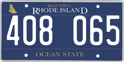 RI license plate 408065