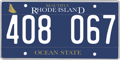 RI license plate 408067