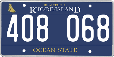 RI license plate 408068