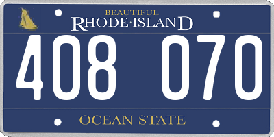 RI license plate 408070