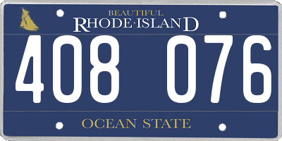 RI license plate 408076