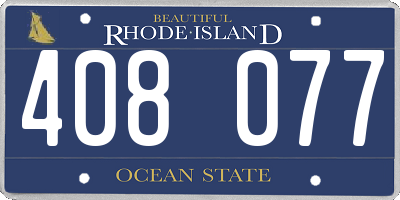 RI license plate 408077