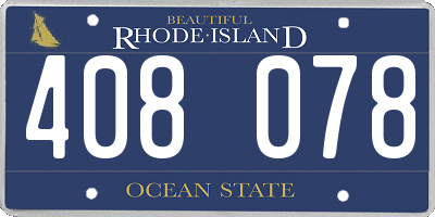 RI license plate 408078