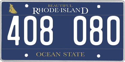RI license plate 408080