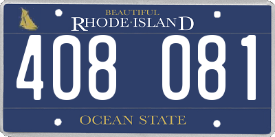 RI license plate 408081