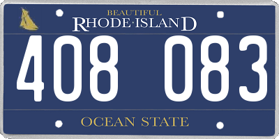 RI license plate 408083