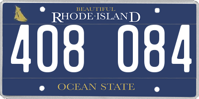 RI license plate 408084