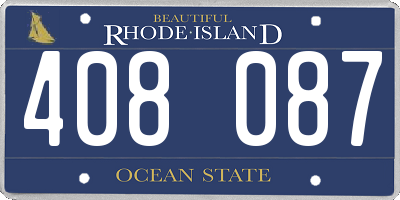 RI license plate 408087
