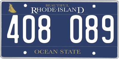 RI license plate 408089