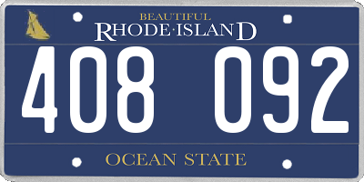 RI license plate 408092