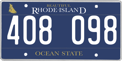 RI license plate 408098
