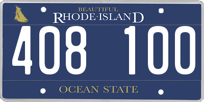 RI license plate 408100