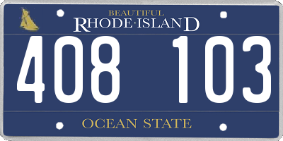 RI license plate 408103