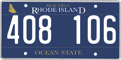 RI license plate 408106