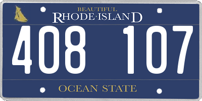 RI license plate 408107