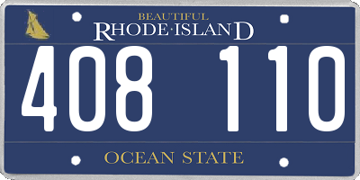RI license plate 408110