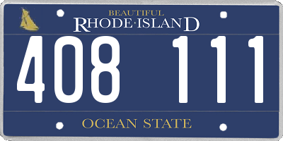 RI license plate 408111
