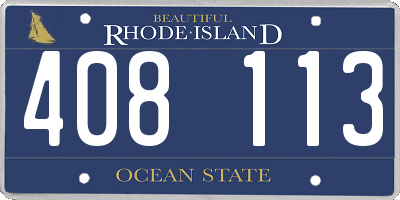 RI license plate 408113
