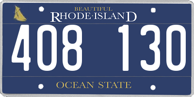 RI license plate 408130