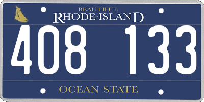 RI license plate 408133