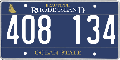 RI license plate 408134