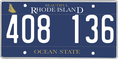 RI license plate 408136
